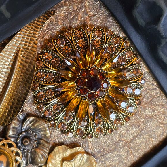 Handmade Framed Jewelry Art 8"W x 10"H - Picture 3 of 9